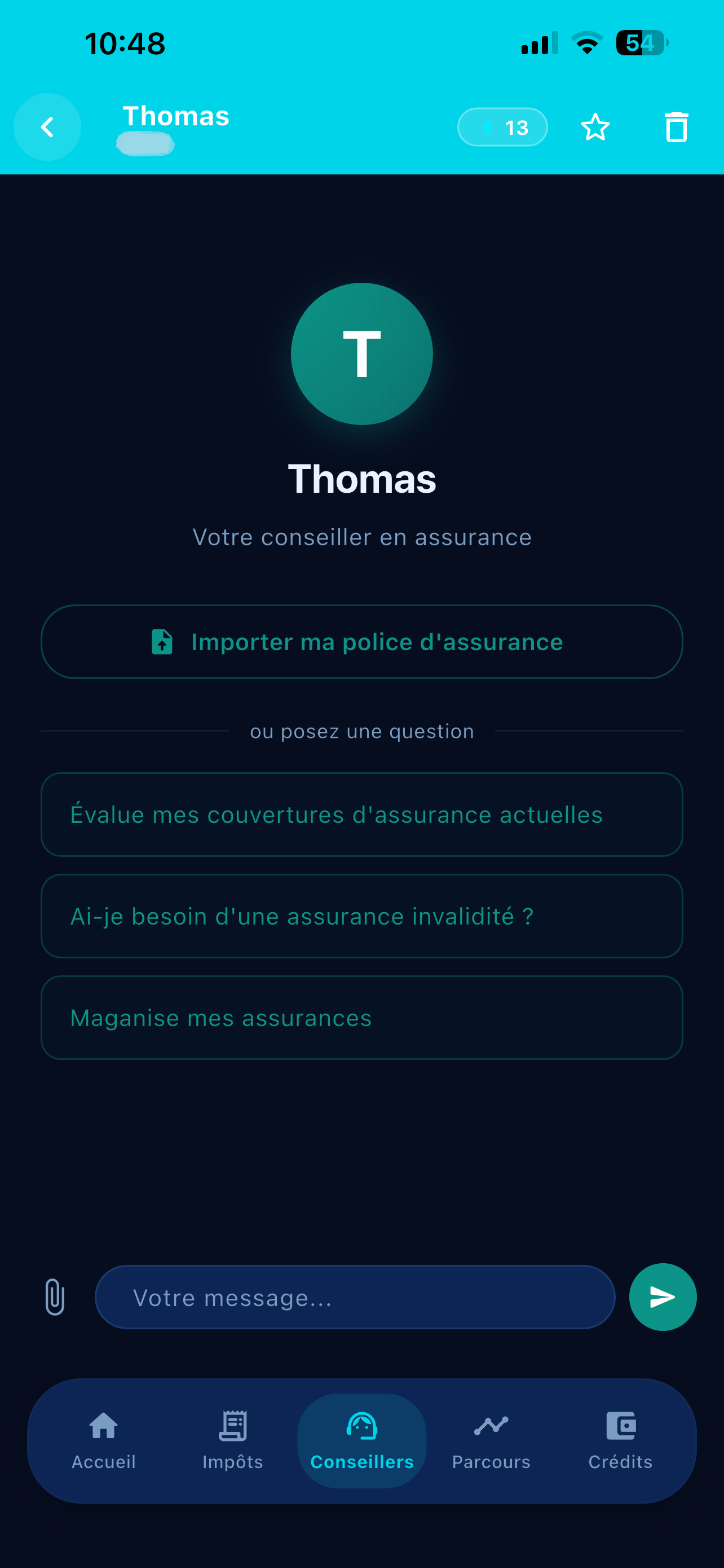 Thomas, conseiller en assurance Nora